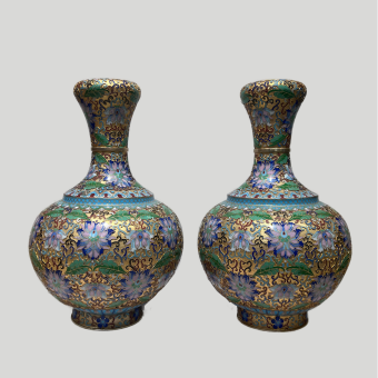 Парные вазы в технике Клуазоне, Китай, нач. ХХ века